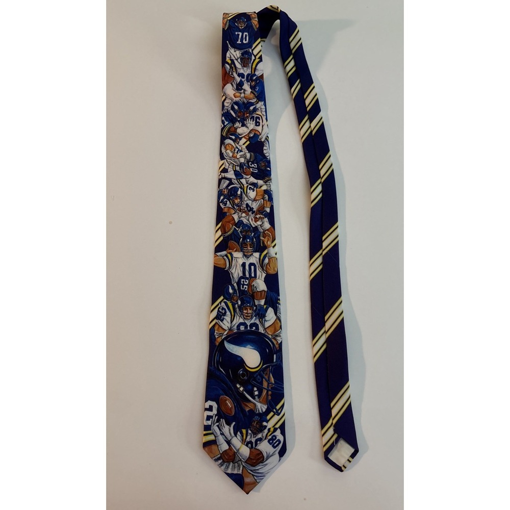 Vintage Ralph Marlin Minnesota Vikings Football Mens Necktie USA - Picture 2 of 9